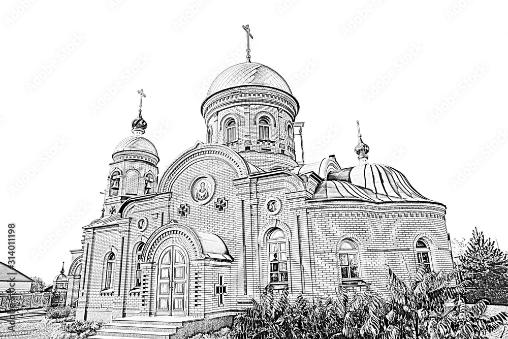 Church of Matrona of Moscow. Village of Major, Orenburg region. Russia Church of Matrona of Moscow. Village of Major, Orenburg region. Russia