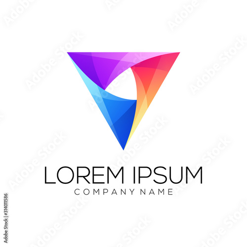 Free Download triangle logo design vector abstract - GFXLoad