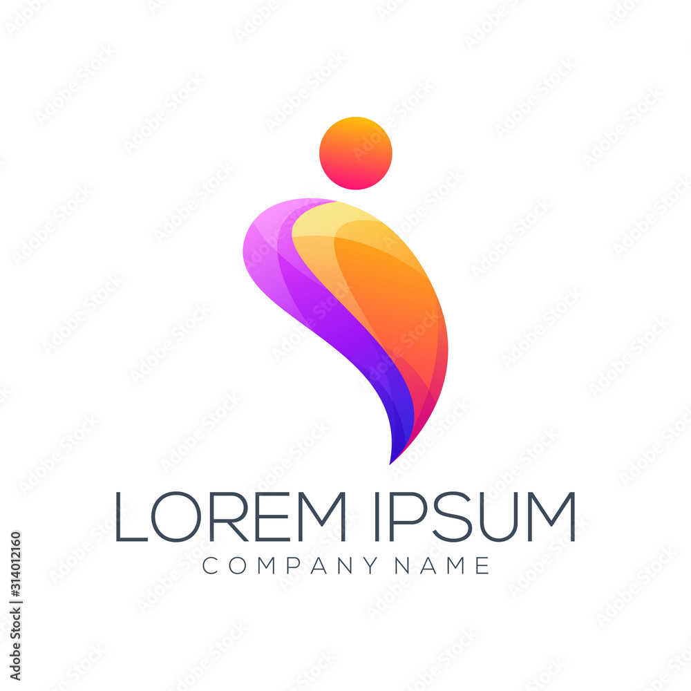 person logo design vector abstract