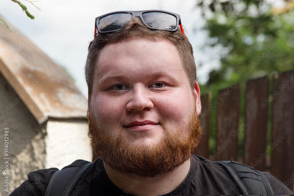 Young hipster red bearded Man.Fat young man with red hair. Young hipster red bearded Man.Fat young man with red hair.