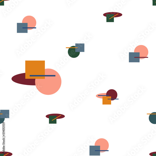 Seamless pattern of geometric shapes 