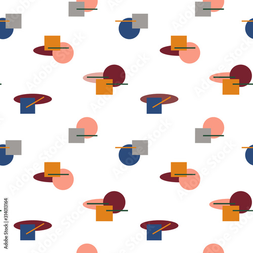 Seamless pattern of geometric shapes 