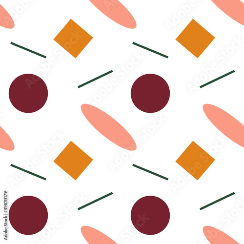 Seamless pattern of geometric shapes 