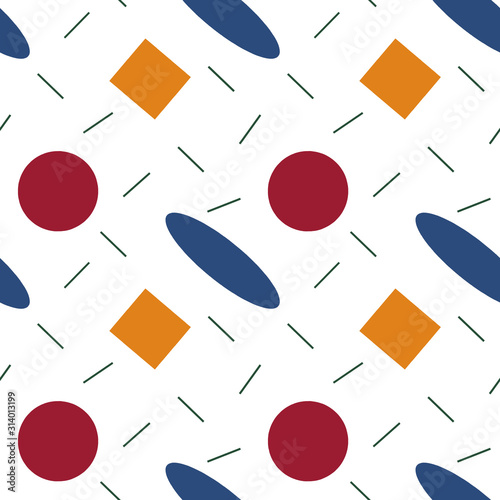 Seamless pattern of geometric shapes 