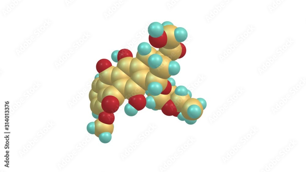 Rotating doxorubicin drug molecular structure Rotating doxorubicin drug molecular structure