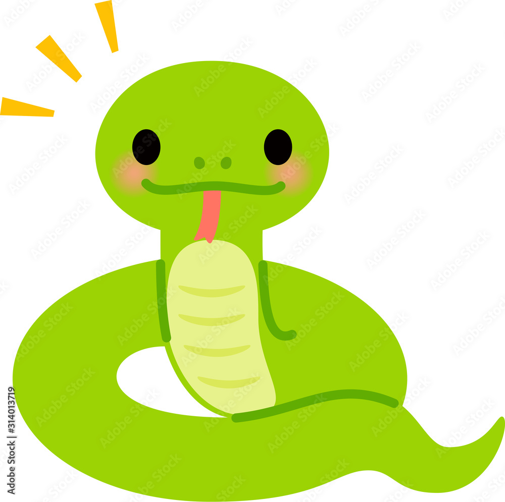 とぐろを巻いたかわいいヘビ Stock ベクター Adobe Stock