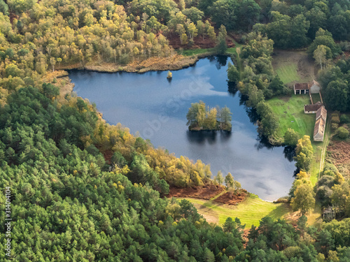 vue aérienne de la forêt de Rambouillet à l'automne dans les Yvelines en France