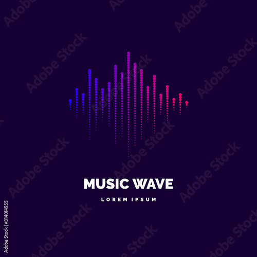 Vector illustration of music wave in the form of the equalizer