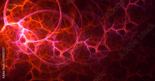 Fractal 3D rendering abstract and shiny background