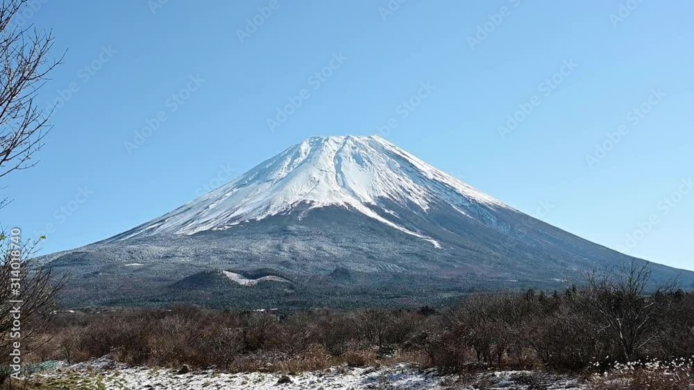 The view of Mount Fuji from Japan on a natural background The view of Mount Fuji from Japan on a natural background