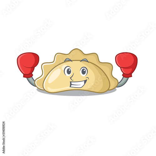 Sporty Boxing pierogi mascot with character style