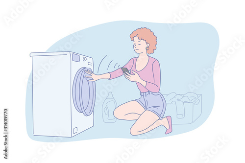 Automatic wash, household appliance concept