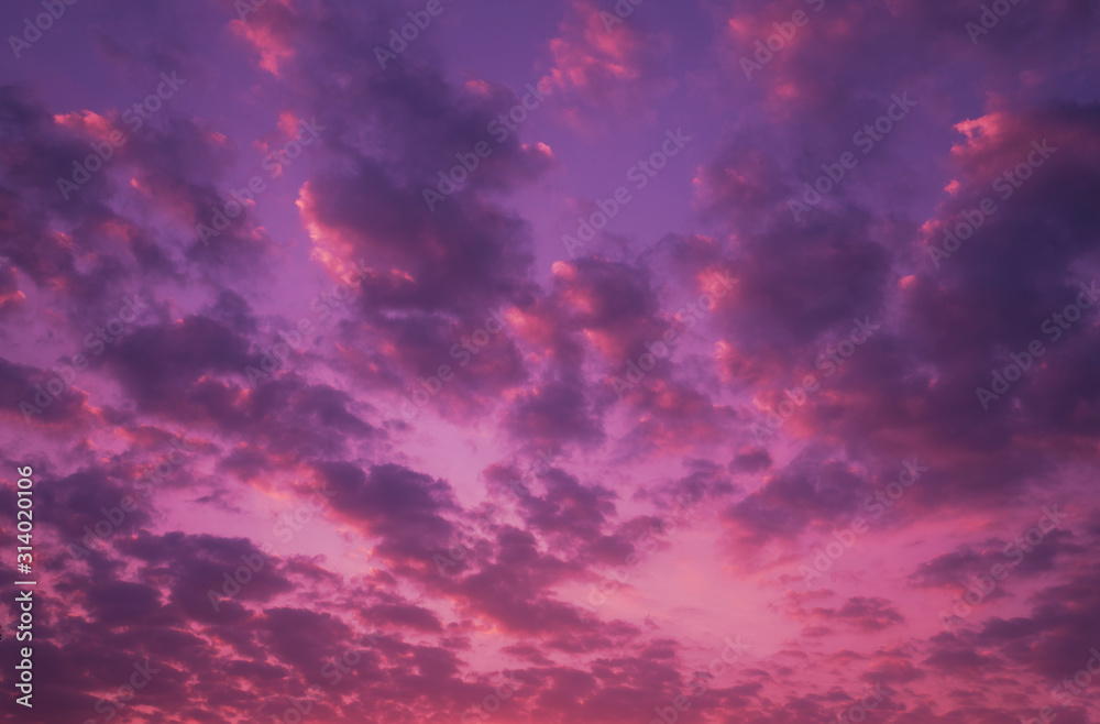 Beautiful purple sky at twilight.