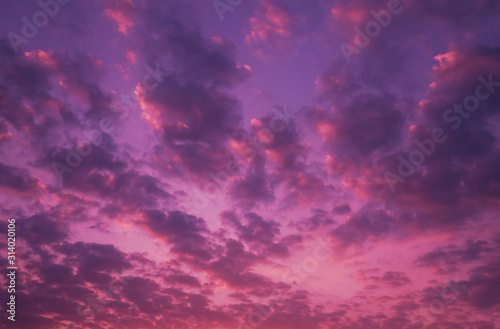 Beautiful purple sky at twilight.