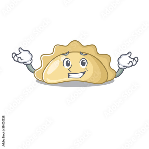 Super Funny Grinning pierogi mascot cartoon style