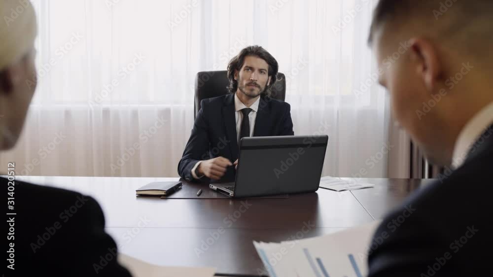 Business meeting, financial director swears at colleagues, tears up sheets of paper and throws out documents, nerves, negative emotions. Business meeting, financial director swears at colleagues, tears up sheets of paper and throws out documents, nerves, negative emotions.