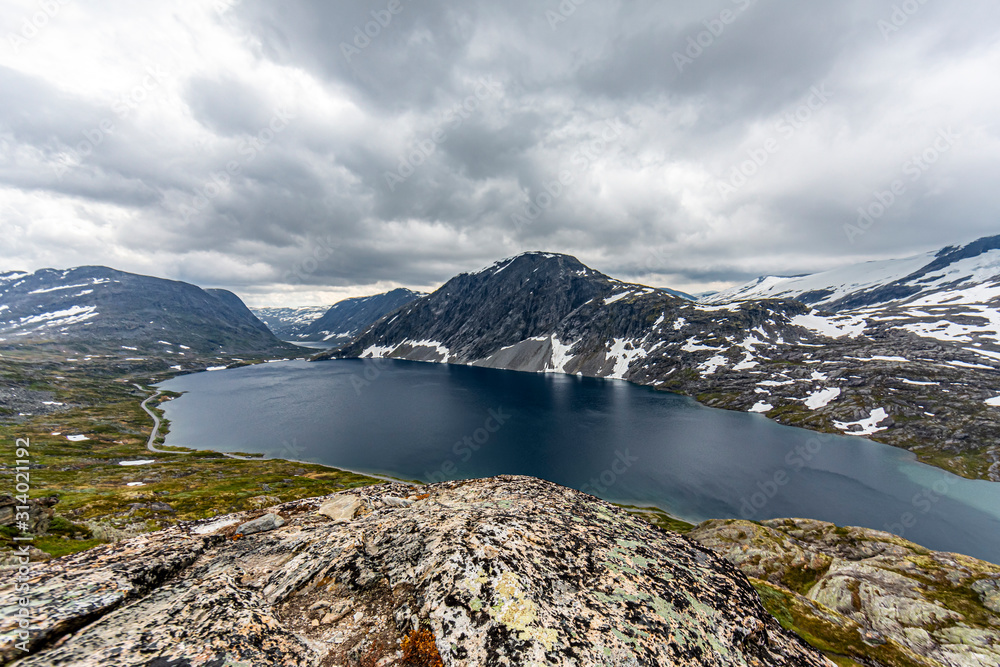 View on lake Djupvatnet near Geiranger in Norway in summer View on lake Djupvatnet near Geiranger in Norway in summer