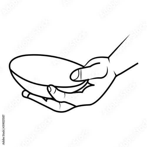 Line art hand art - Illustration