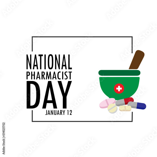 National Pharmacist Day January 12th. Design for banner, poster, logo, sign, sticker, web blog, print. vector illustration.