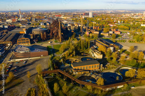Aerial view of a closed metallurgical plant in Vitkovice  Ostrava . Czech Republic