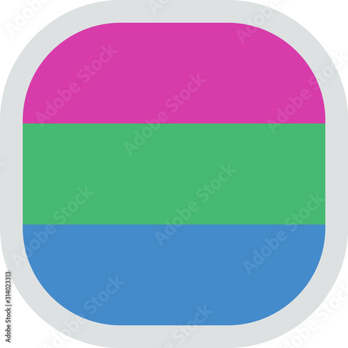 Polysexual pride flag, rounded square shape icon on white background, vector illustration Free Download Polysexual pride flag, rounded square shape icon on white background, vector illustration - GFXLoad