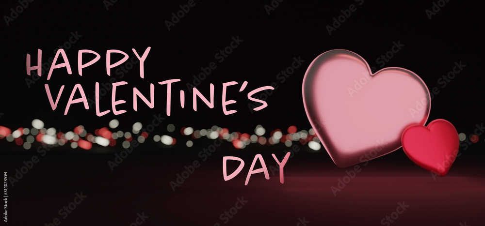 Valentine's day illustration with heart - 3d rendering Valentine's day illustration with heart - 3d rendering