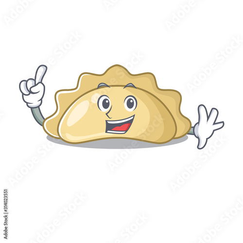 One Finger pierogi in mascot cartoon character style