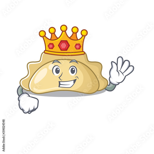 A stunning of pierogi stylized of King on cartoon mascot style