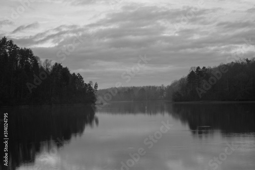 Lake access black and white