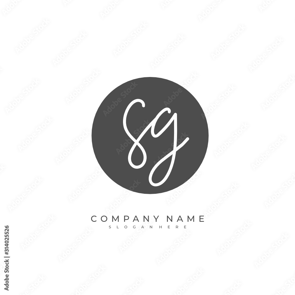 Handwritten initial letter S G SG for identity and logo. Vector logo template with handwriting and signature style. Handwritten initial letter S G SG for identity and logo. Vector logo template with handwriting and signature style.