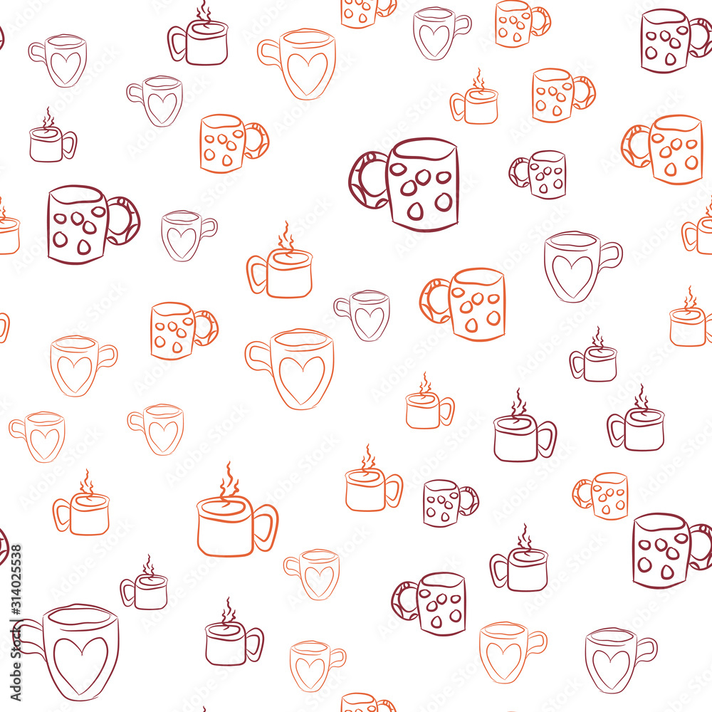 Coffee and tea seamless vector pattern for Cup mug, restaurant or cafe menu design. Coffee and tea seamless vector pattern for Cup mug, restaurant or cafe menu design.