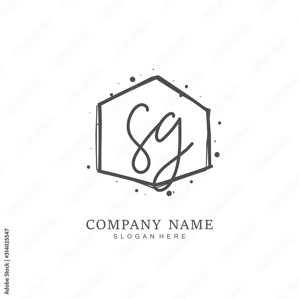 Handwritten initial letter S G SG for identity and logo. Vector logo template with handwriting and signature style. Handwritten initial letter S G SG for identity and logo. Vector logo template with handwriting and signature style.