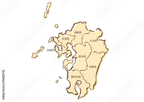 日本地図・九州地方