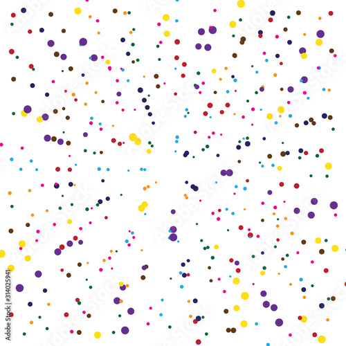 Polka dots colorful pattern on white background 
