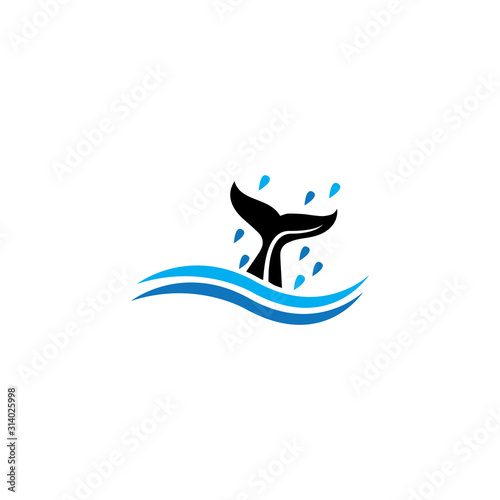 Whale tail icon vector illustration