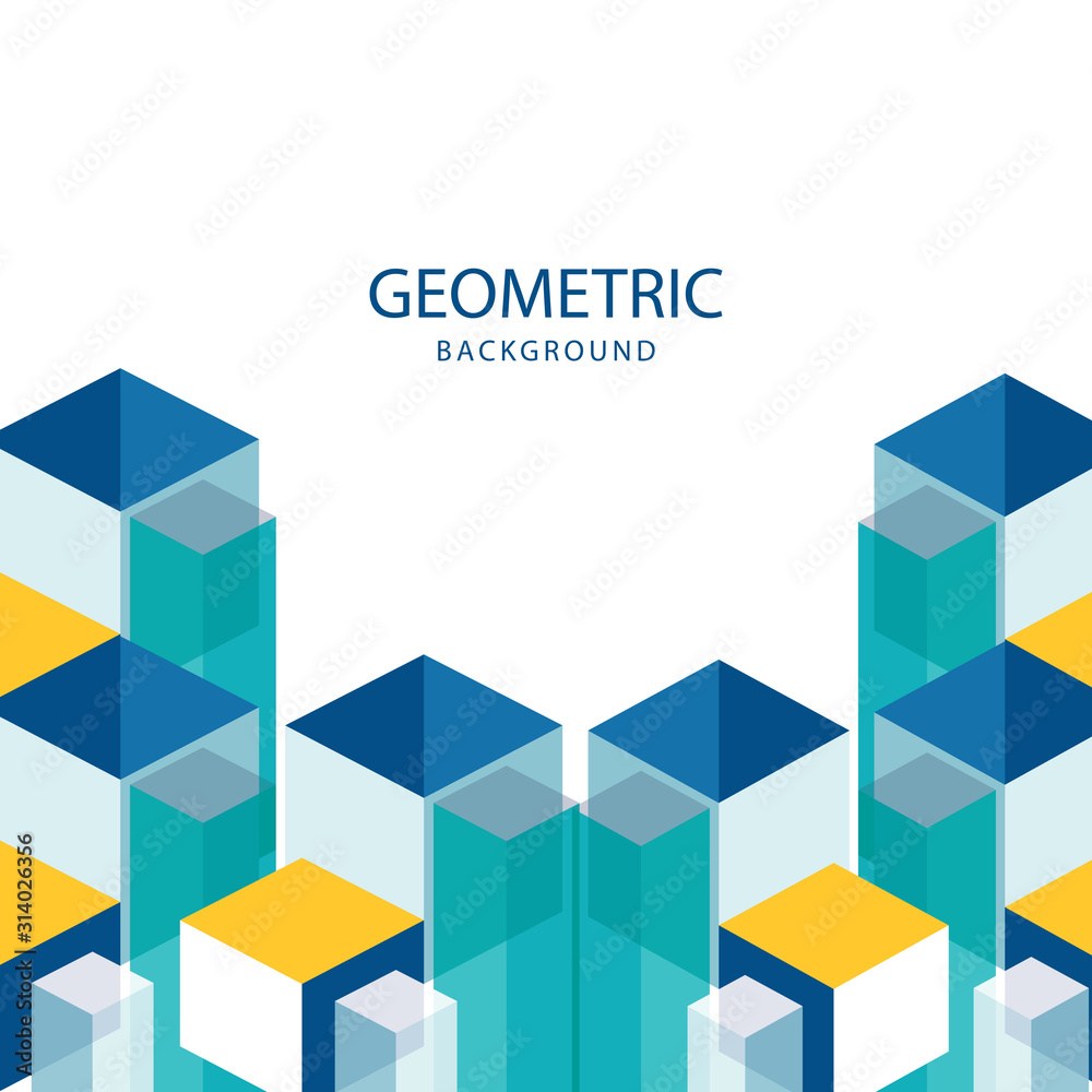 Vector geometric pattern of 3d cubes Vector geometric pattern of 3d cubes