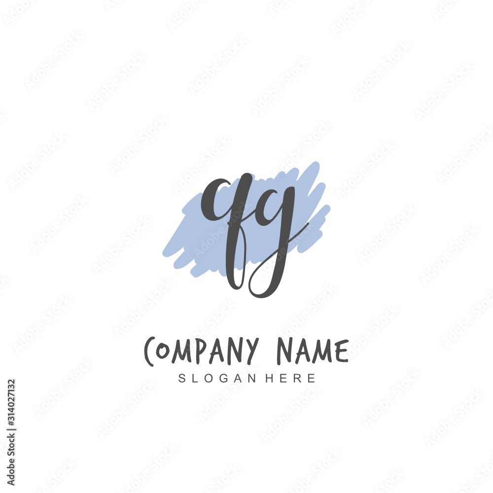 Handwritten initial letter Q G QG for identity and logo. Vector logo template with handwriting and signature style. Handwritten initial letter Q G QG for identity and logo. Vector logo template with handwriting and signature style.
