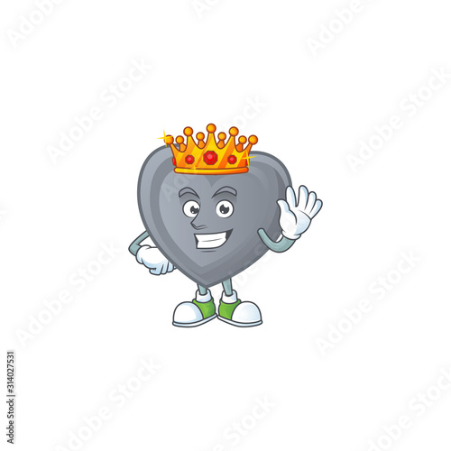 A stunning of grey love stylized of King on cartoon mascot style