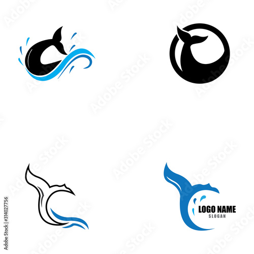 Whale tail icon vector illustration