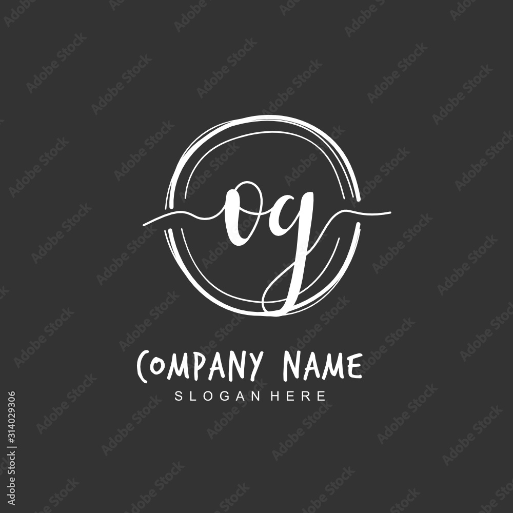 Handwritten initial letter O G OG for identity and logo. Vector logo template with handwriting and signature style. Handwritten initial letter O G OG for identity and logo. Vector logo template with handwriting and signature style.
