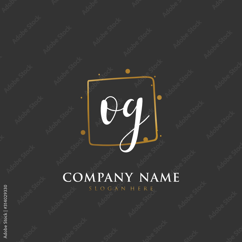 Handwritten initial letter O G OG for identity and logo. Vector logo template with handwriting and signature style. Handwritten initial letter O G OG for identity and logo. Vector logo template with handwriting and signature style.