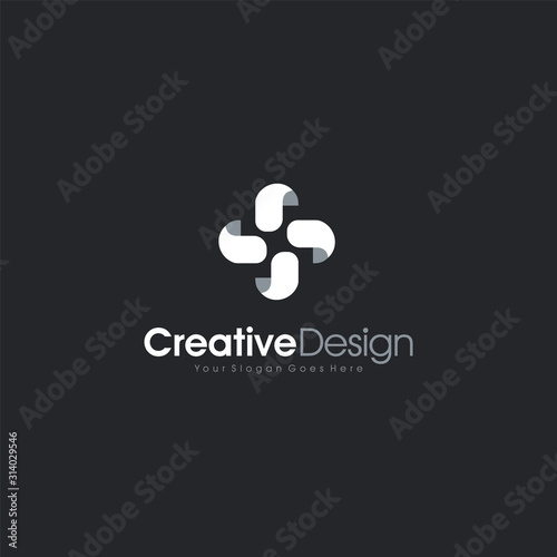 Abstrack Logo Four Element Logo With Simple and Modern Shape Creative Design