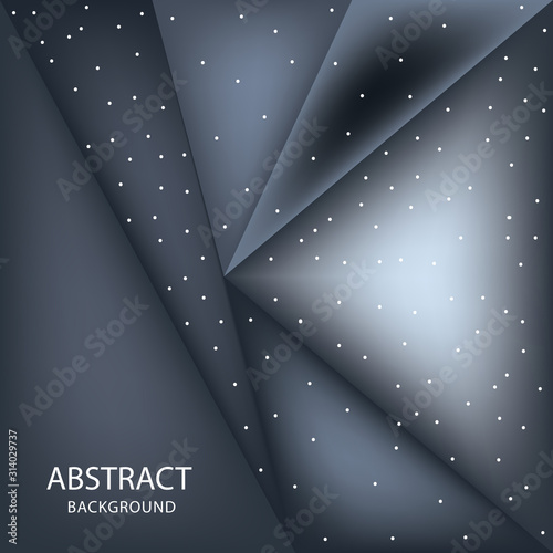Dark vector background geometric overlap layer on dark metal pattern. with silver glitters decoraion photo