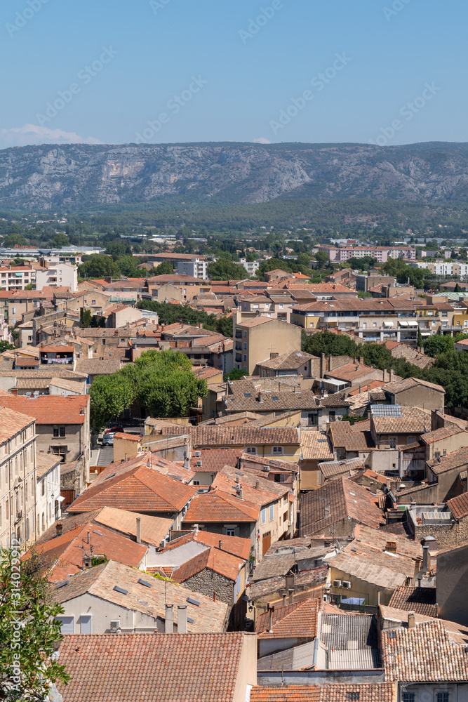 viewpoint top aerial view Cavaillon city in Provence France