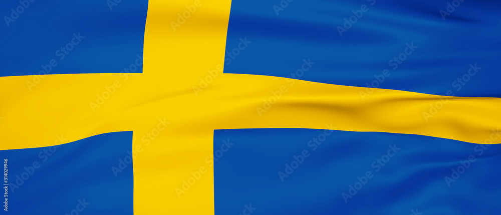 Sweden countrey 3D render Flag Background Sweden countrey 3D render Flag Background