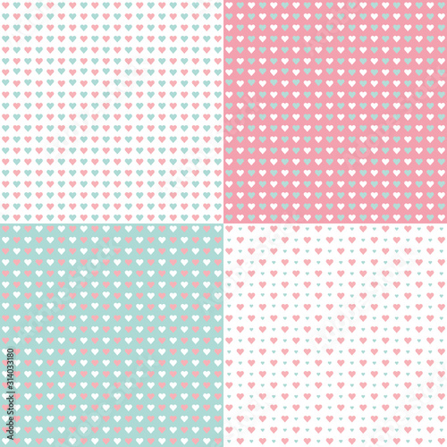 Seamless pattern on Valentine's Day, print, paper wrap,mini heart,pastel, background, Vector illustration