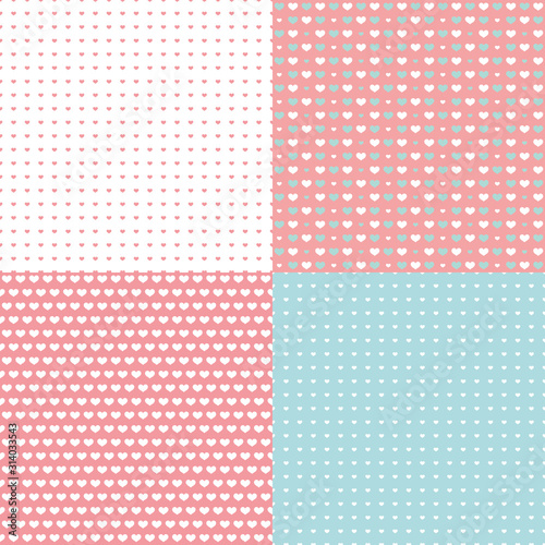 Fototapeta Naklejka Na Ścianę i Meble -  Seamless pattern on Valentine's Day, print, paper wrap,mini heart,pastel, background, Vector illustration