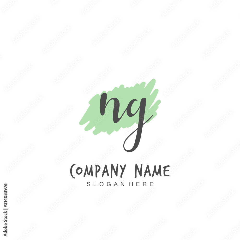 Handwritten initial letter N G NG for identity and logo. Vector logo template with handwriting and signature style. Handwritten initial letter N G NG for identity and logo. Vector logo template with handwriting and signature style.