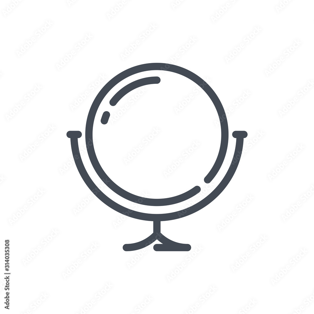 Table mirror line icon. Double sided make up mirror vector outline sign. Table mirror line icon. Double sided make up mirror vector outline sign.