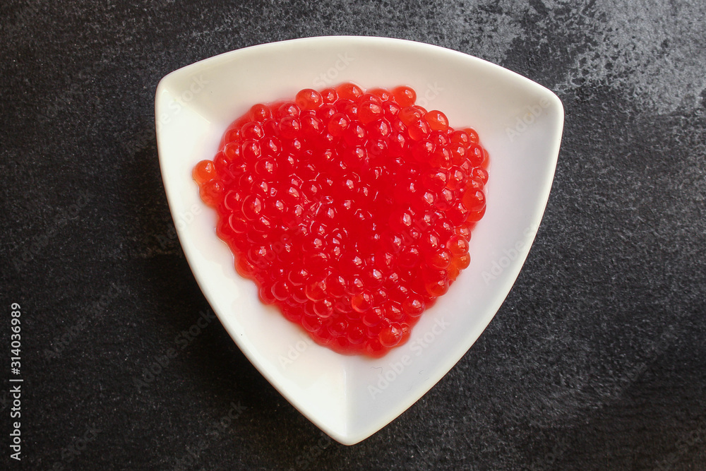 red caviar (seafood, salmon caviar) menu concept. food background. top view. copy space red caviar (seafood, salmon caviar) menu concept. food background. top view. copy space